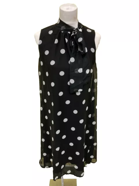 JOANNA HOPE BLACK WHITE Spot Swing Dress Size 10 UK RRP 55