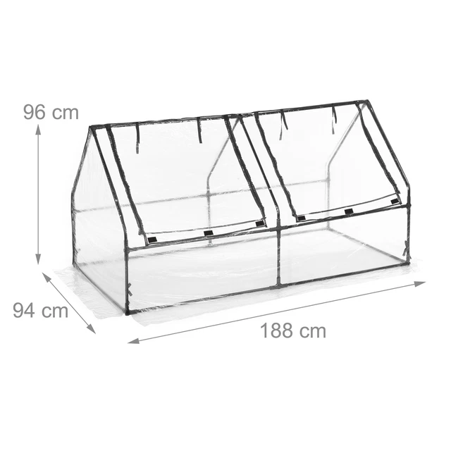 Folienfrühbeet Beetüberdachung Treibhaus PVC Gewächshaus Foliengewächshaus flach 4