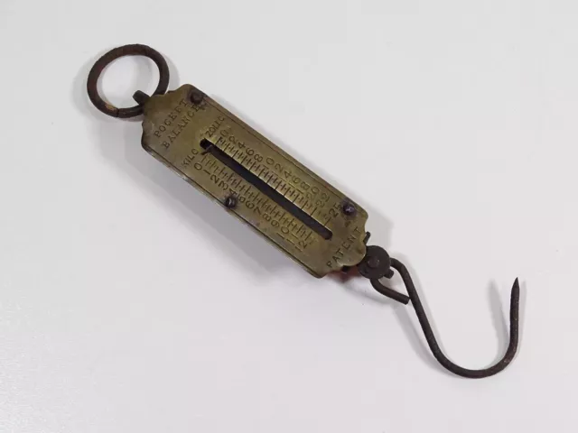 Alte Wildwaage, Zugwaage, Hängewaage - Pocket Balance bis 12kg 25 Zoll. (H445-S)