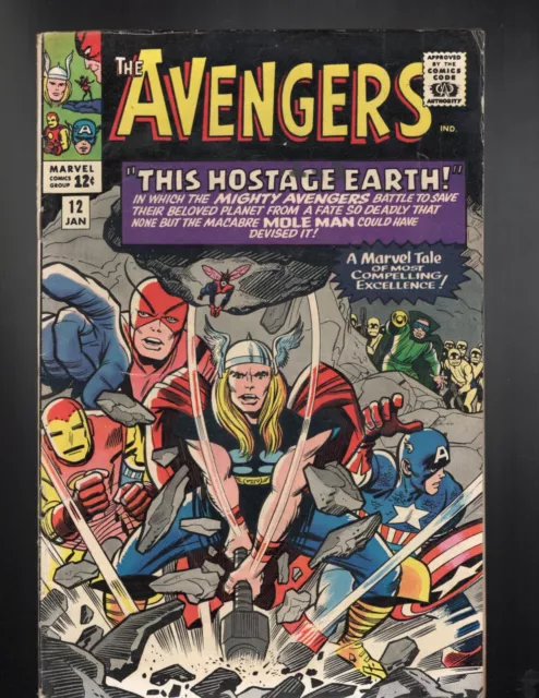 Avengers 12 Kirby cover Heck art 1965