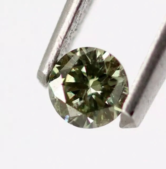 Rare Green Color 100%Natural Loose Diamond Brilliant Round Cut 0.13 Ct Certified