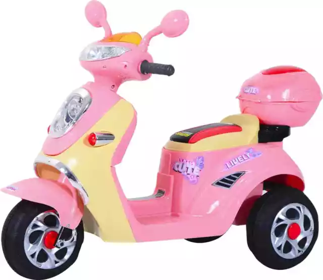 Moto Elettrica per Bambini 6V con Luci e Musica 3+ Rosa 370013 DecHome