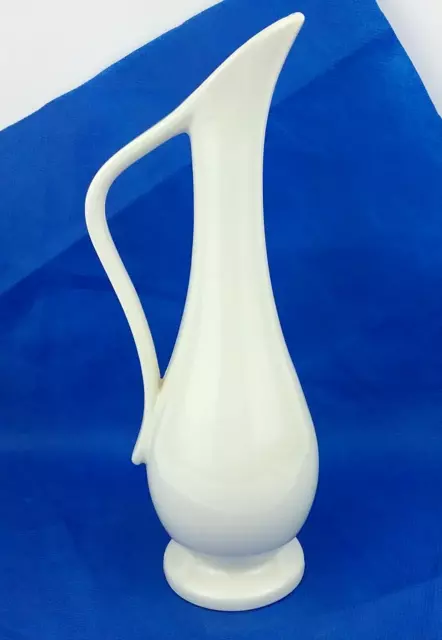 Atlantic Mold Pitcher Vase Mid Century Modern Cream Sleek Smooth Curves
