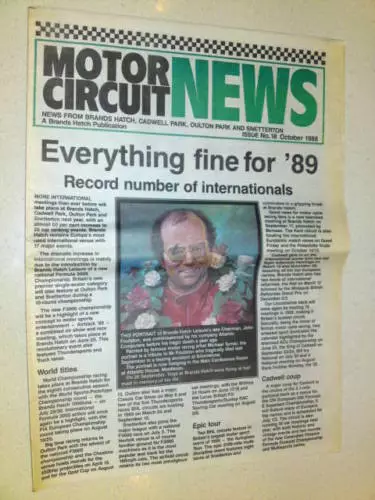 BRANDS HATCH MOTOR CIRCUIT NEWS Oct 1988 Issue 18