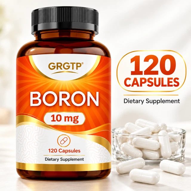 BORON CAPSULES 120PCS - Daily 10mg Essential Trace Mineral Bone Health ...