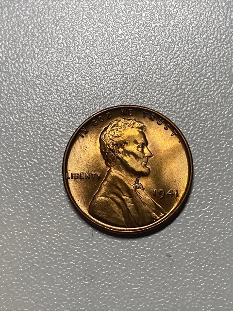 1941 Red UNC BU GEM Lincoln Wheat Cent 1c