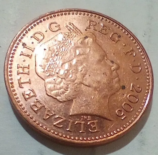 One Penny 2005 UK GB Coin Queen Elizabeth II 1 P British Fourth Portrait