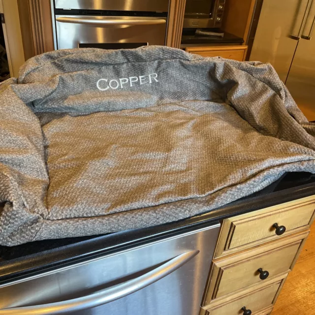 NEW ORVIS with tag  Bolster Dog Bed Cover Only medium Toughchew gray mono
