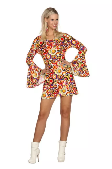 70er Jahre Disco Outfit Kleid Bekleidung Damenkostüm Hippie Verkleidung Kostüm