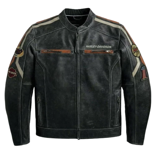 Mens Biker Vintage HD Motorcycle Black Cafe Racer Style Distress Leather Jacket