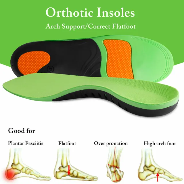 Orthotic Shoe Insoles Inserts Flat Feet High Arch Support for Plantar Fasciitis