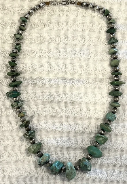 Authentic Huge Vintage TURQUOISE NUGGET NECKLACE 20”