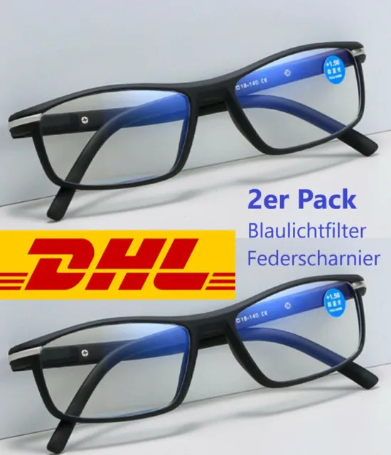 2er Pack Lesebrille Blaulichtfilter Federscharnier optional mit DHL für 1,99 EUR