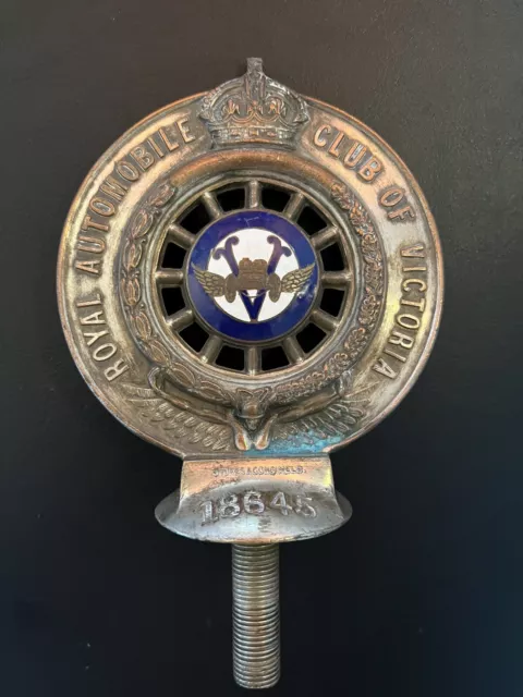 RACV Enamel Badge Rare ROYAL AUTOMOBILE CLUB OF VICTORIA c1930s