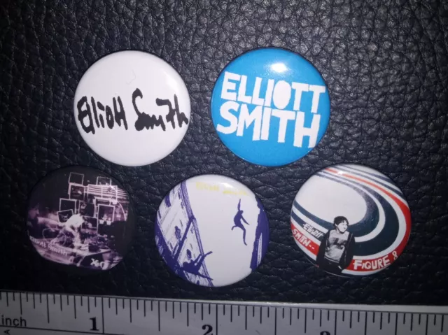 5 Elliott Smith Button Pins Badges Lot Indie Rock Portland