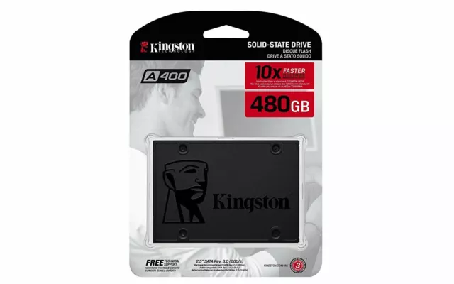 Kingston A400 SSD Unita stato SA400S37/480 2.5"SATA Rev 3.0, 480GB Hard Disk Pc
