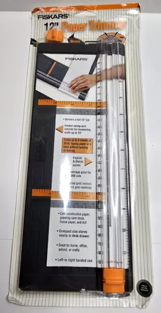FISKARS 12" Paper Trimmer 9598 Bonus Blade  Constr./Tissue Paper Foil Card Stock