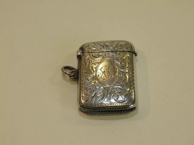 Hallmarked Silver Vesta Match Case - Birmingham  1938