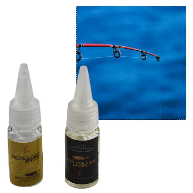 Durable Fishing Rod Glue 10ml 2 Bottle Epoxy Resin Glue Guide Ring DIY