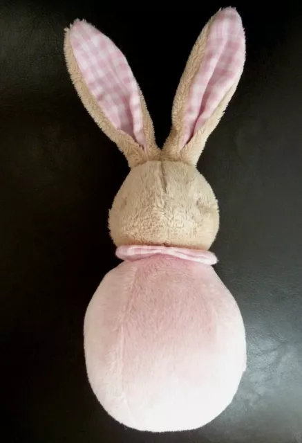*. Doudou Peluche Hochet Lapin Bebe Klorane Beige Rose Vichy - Sachet Neuf