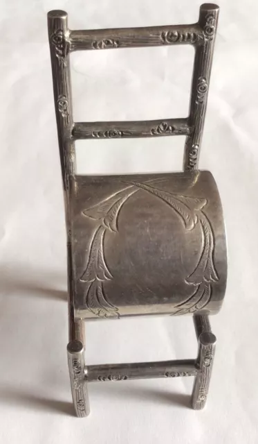 Mexican Sterling Silver Napkin Ring Serviette Holder On Chair