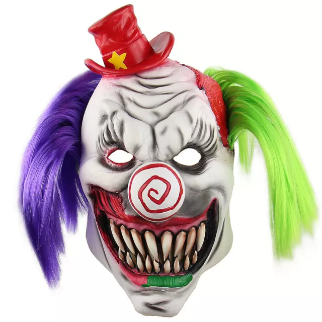 Horror Clown Mask Face Latex Adult Masquerade Party Cosplay Halloween Costumes 2