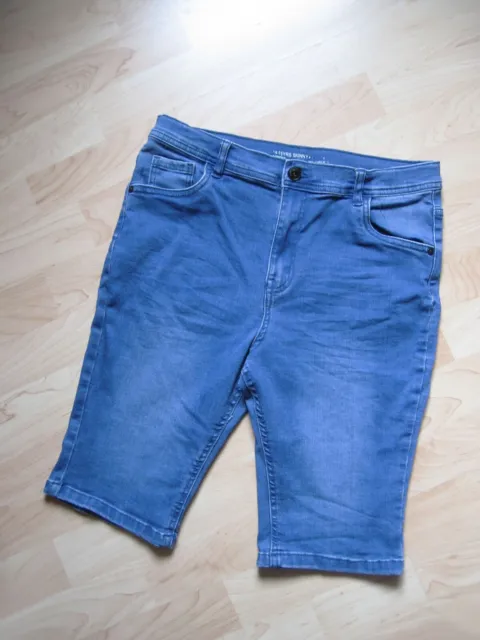 Pantaloncini jeans skinny taglia 170 pantaloni corti taglio stretto, blu nuovi!