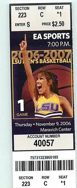 Ticket College Basketball EA Sports 2006 - 07  11.9 - LSU Tigers