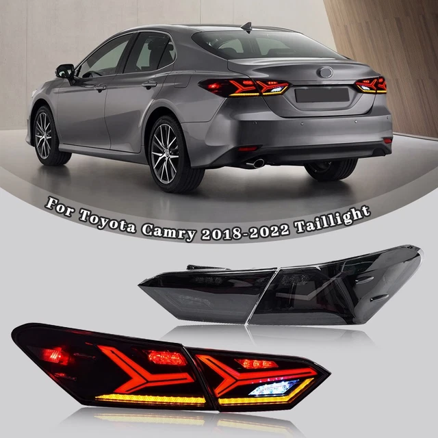 SMOKED LED TAIL Lights For Toyota Camry 20182023 Rear Lamp Animation