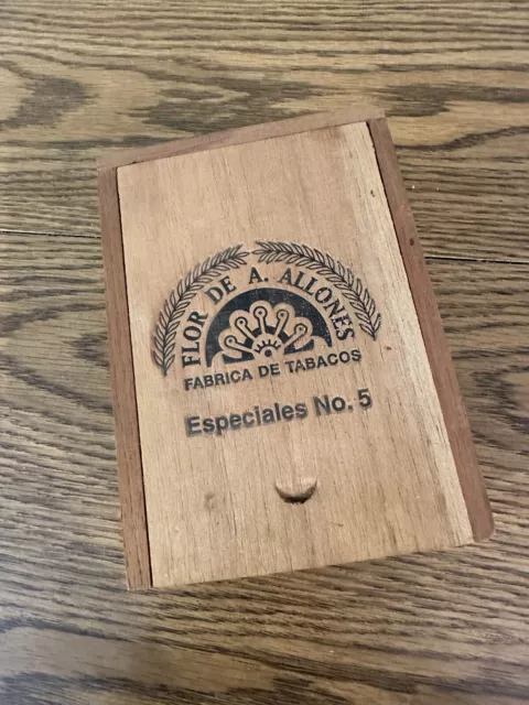 Vintage Flor De A Allones Wooden Cigar Box Dovetailed Hand Made In Honduras