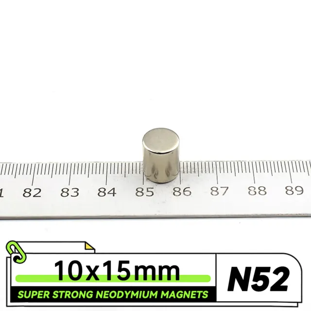 10mm x 15mm 3/8"x5/8" N52 Super Strong Disc Rare Earth Neodymium Magnet 10x15mm