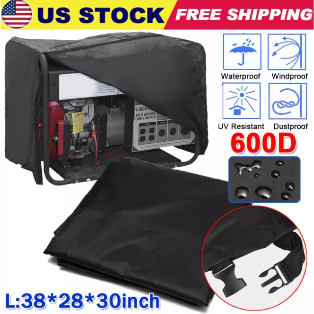 600D Heavy Duty Thicken Waterproof Generator Cover Large Universal 38"x28"x30"