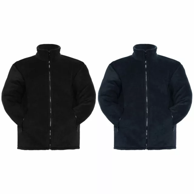 Men Padded Fleece Anti Pill Jacket Quilted Think Warm Zip Pockets Coat UK S-2XL