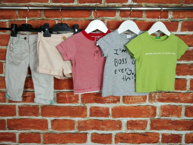 BABY GIRL BUNDLE AGE 9-12 MONTHS BENETTON H&M etc TROUSERS SHORTS T-SHIRT 80CM