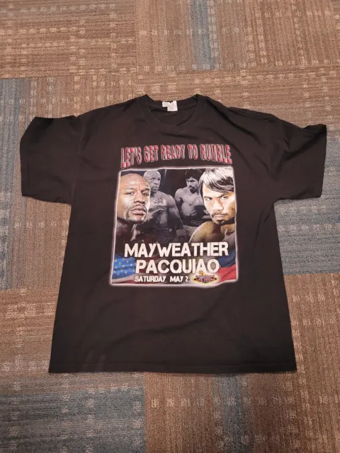 2015 Floyd Mayweather Vs Manny Pacquiao Boxing Ready To Rumble T Shirt Mens XL