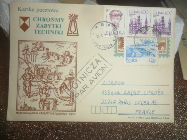 Entier Postal Pologne -  Chronmy Zarbytki Techniki - 1987 - Par Avion