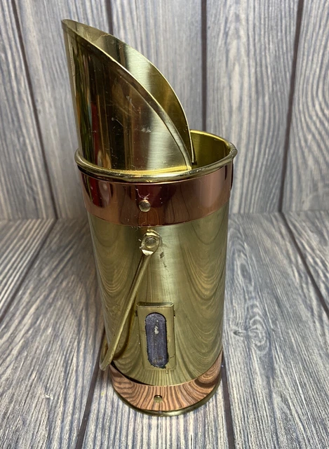 Vintage Gold Metal Matchstick Holder Fireplace Accessory 8” x 2.5”