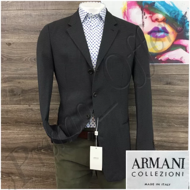 New Armani Collezioni Mens Blazer Sport Coat Casual Jacket Size 42R Cotton Suit