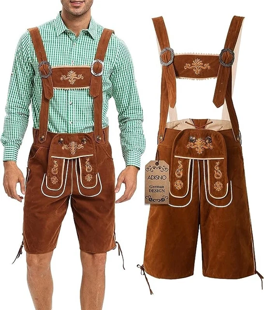 Pantaloni costume Adisno Oktoberfest, tute da uomo costume abito Oktoberfest