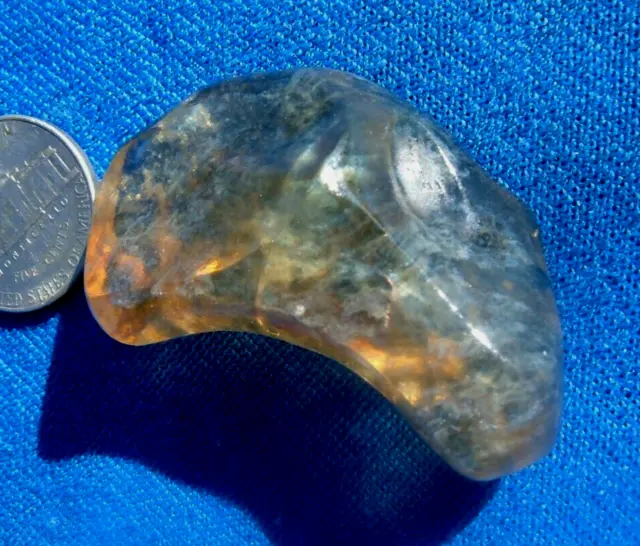 Libyan Desert Glass Meteorite Tektite impact specimen( 125 ct) Blue Dark Gem A+