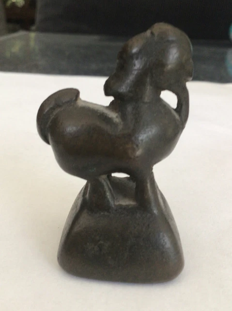 Opium Gewicht Antik, Auung/ Singha Stil Löwe/Stier 138g Gramm