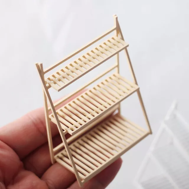 Dolls House Miniatures 1:12 Scale Three-tier Storage Rack Flower Stand Accessory