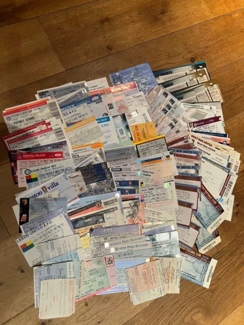 Collection of 165 West Ham United Home and Away Tickets