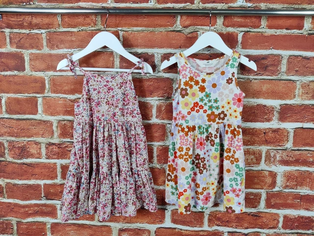 Pacchetto Ragazze Età 2-3 Anni Next H&M Set Floreale Senza Maniche Estivo 98Cm