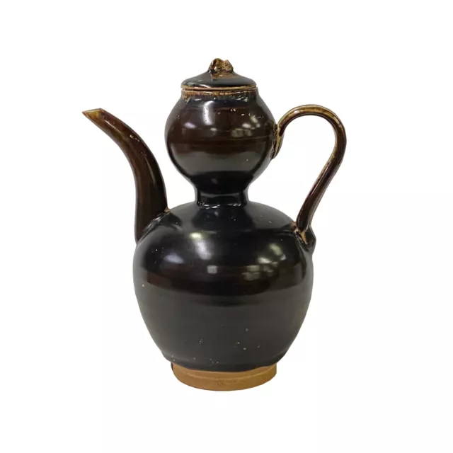 Chinese Ware Brown Glaze Pattern Ceramic Jar Vase Display Art ws3031