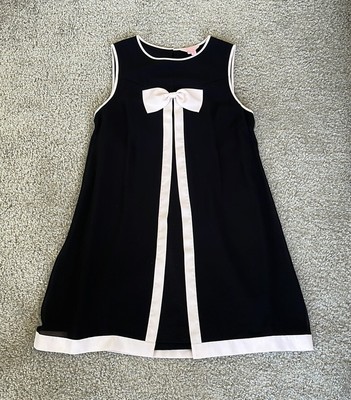 Ted Baker Bow Swing Dress, Black and Pink, Size: 8/3