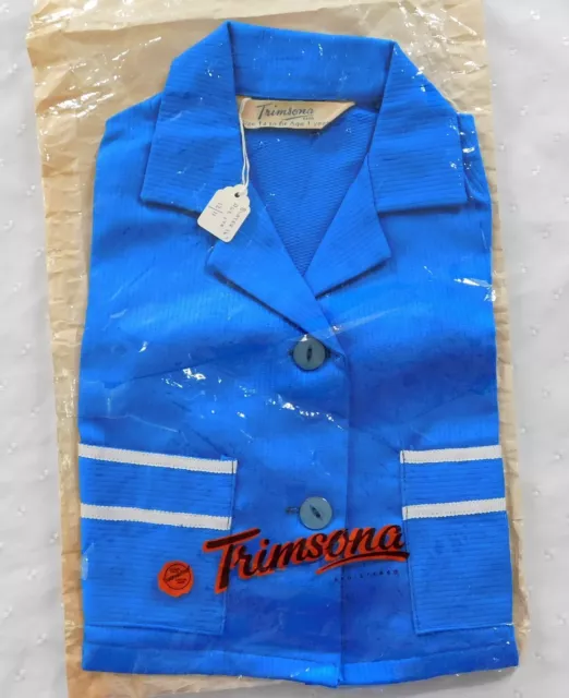 Giacca cappotto blu vintage ragazze anni '50 TRIMSONA età 1 anno INUTILIZZATA