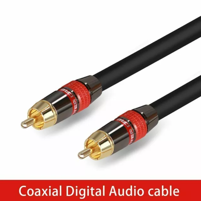 Audio Digital Coaxial Cable Stereo Speaker Hifi Tv Av Wire Connection Subwoofer