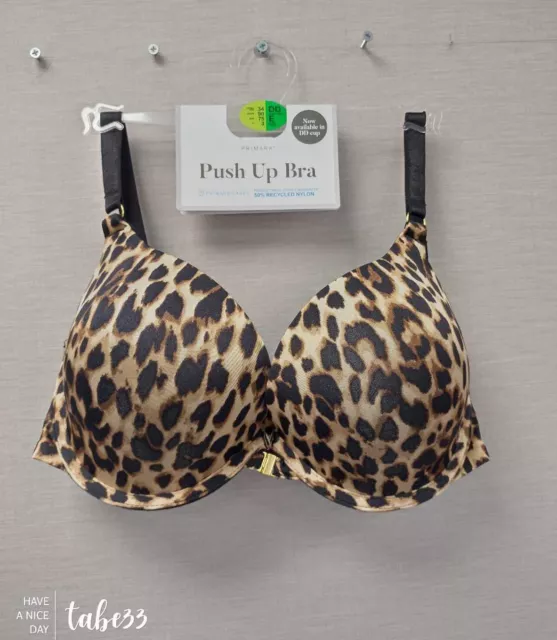 WOMENS LADIES PRIMARK A-DD Leopard Print Push-Up Bra THICK Padded Natural  animal £11.99 - PicClick UK