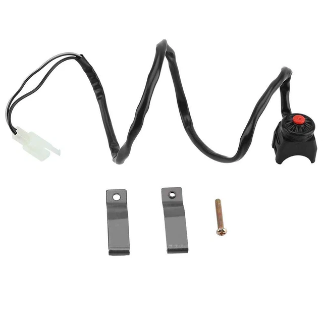 Bouton Klaxon / Arrêt Moto - Commande Guidon Étanche - 2 Fils - Compatible Moto & Motocross - 8